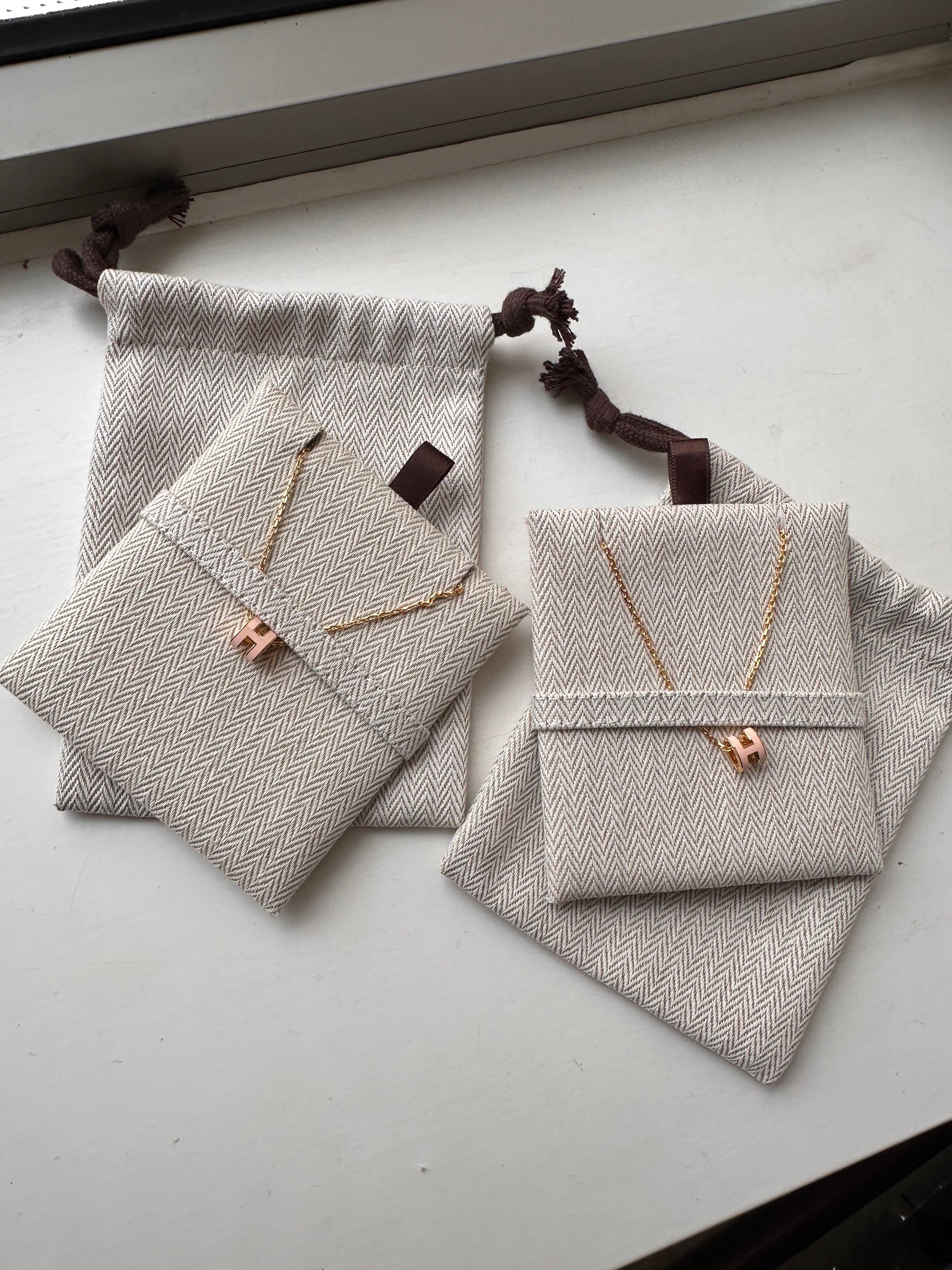 HERMES Rose Gold Pop H Necklace Metal(Many)