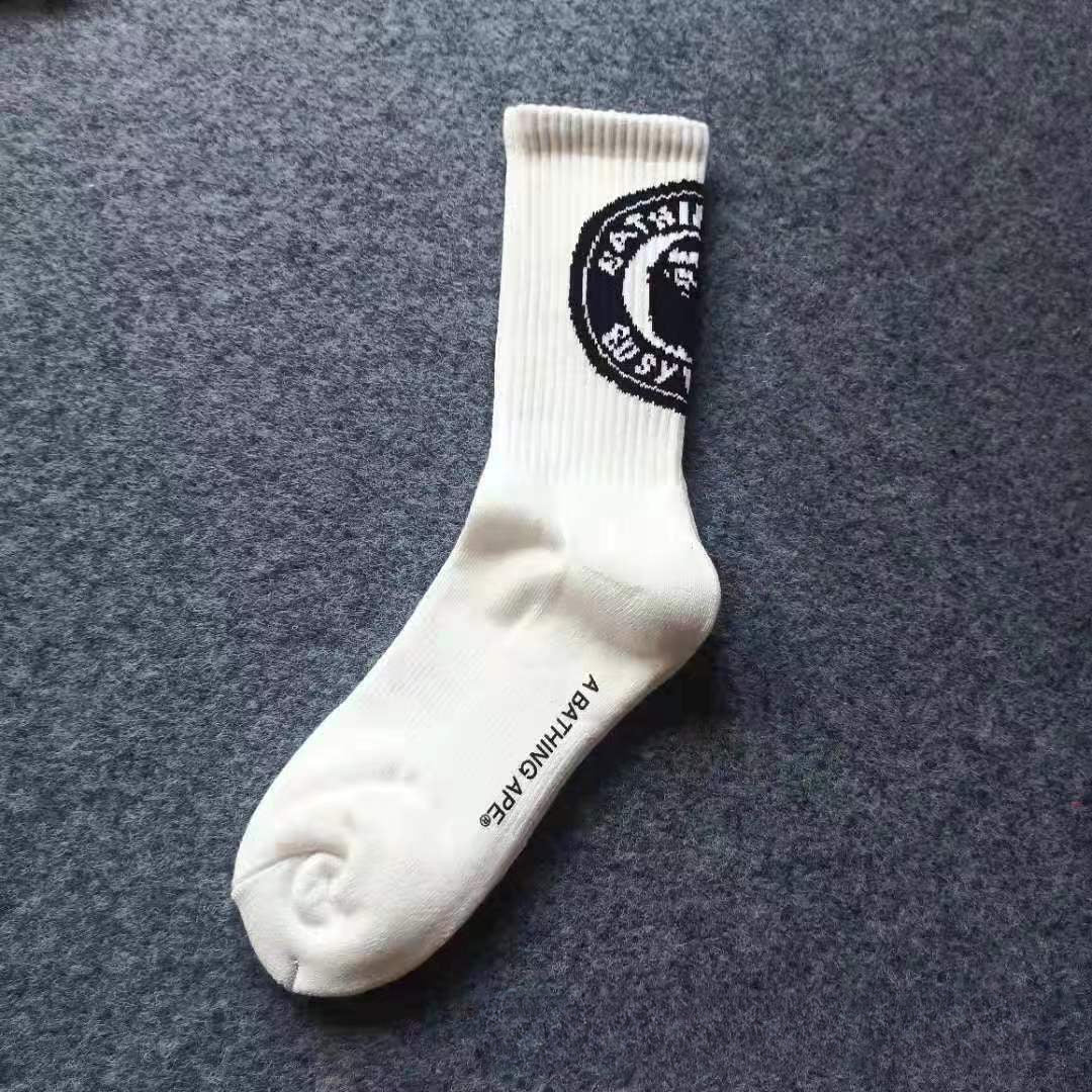 Bape Socks Men's and Women's Sports Socks with Towel Bottom