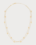 CELINE Triomphe Pearl Double Necklace Brass(Gold)