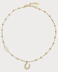 CHRISTIAN DIOR Lucky Dior Necklace Gold-Finish Metal(White)