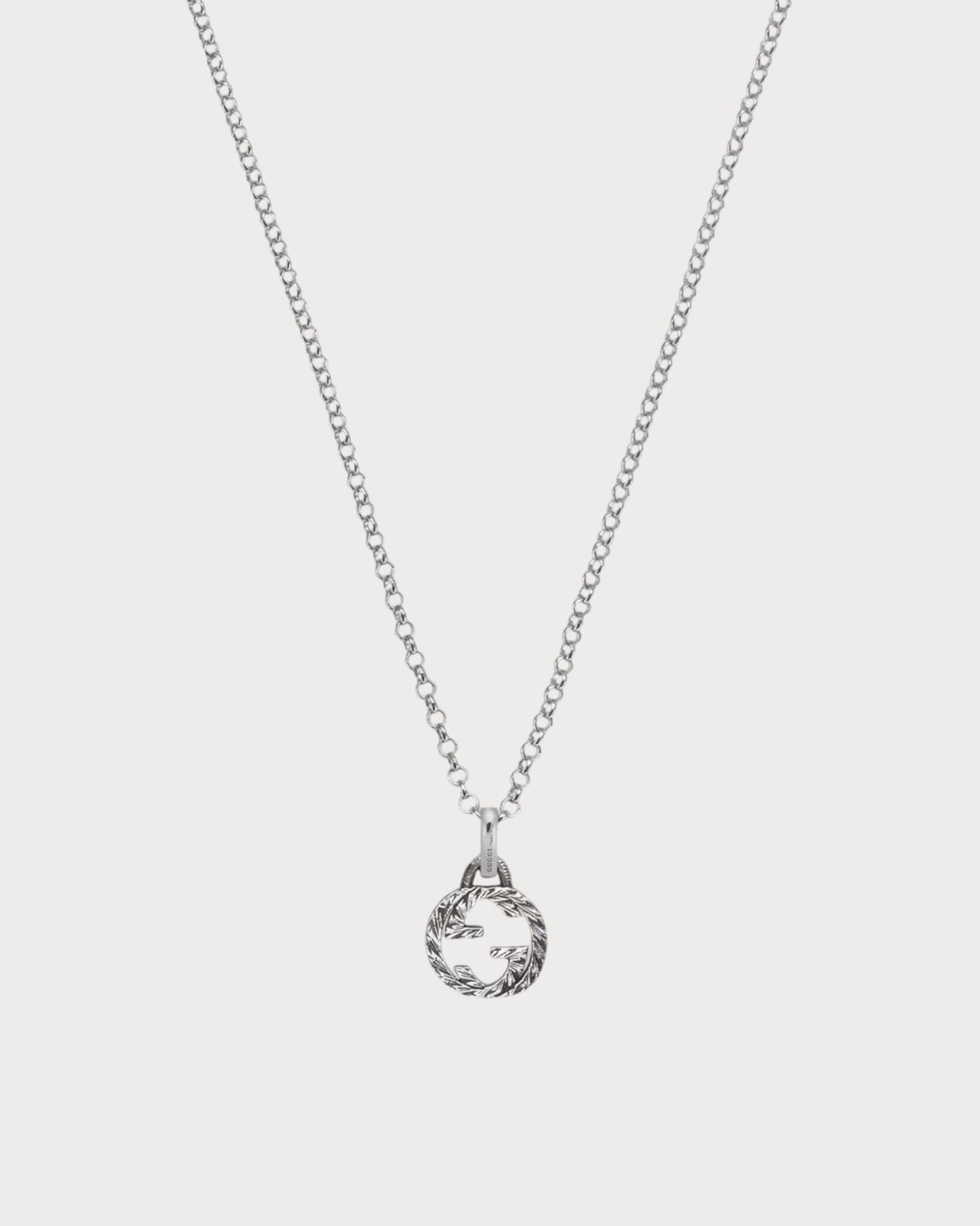GUCCI Gucci Interlocking Pendant Necklace(Silver)
