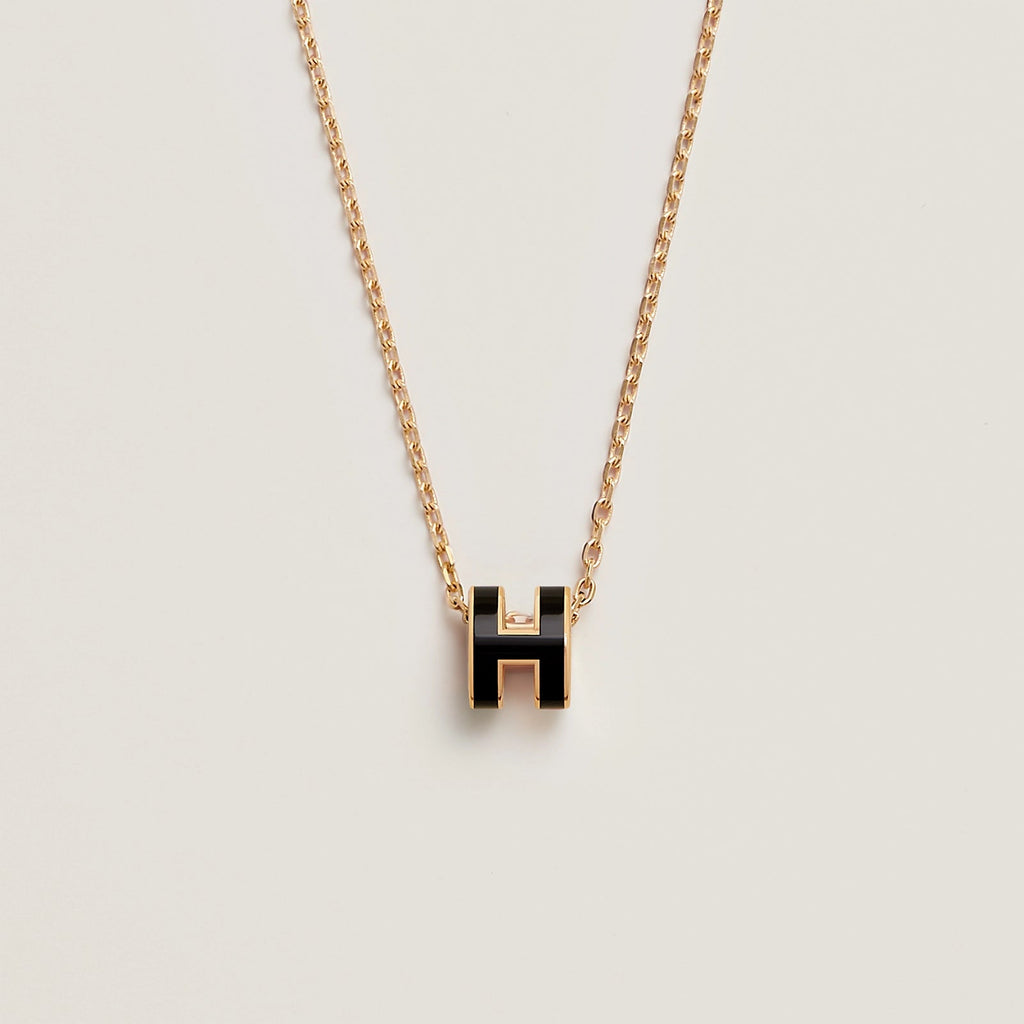 HERMES Gold Pop H Necklace Metal(Mini/Many)