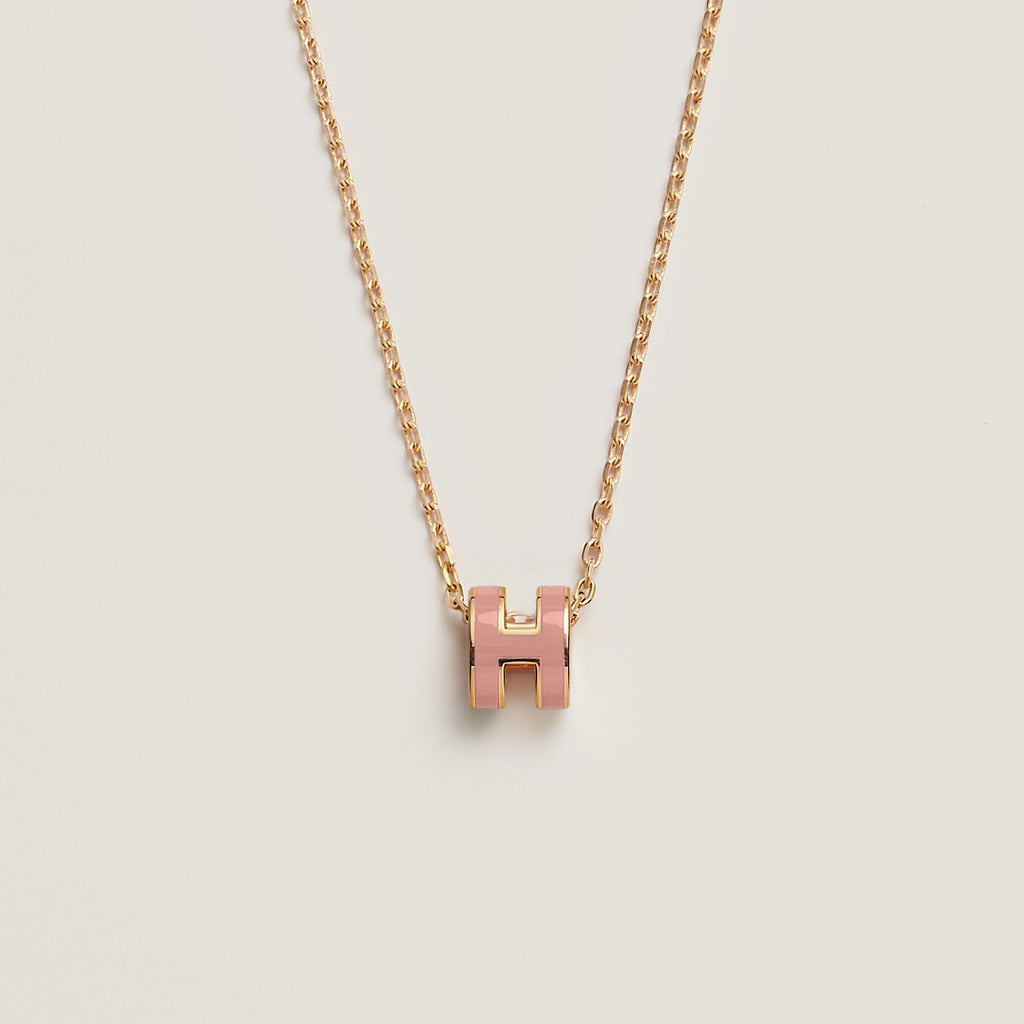 HERMES Gold Pop H Necklace Metal(Mini/Many)