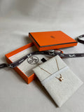 HERMES Rose Gold Pop H Necklace Metal(White)