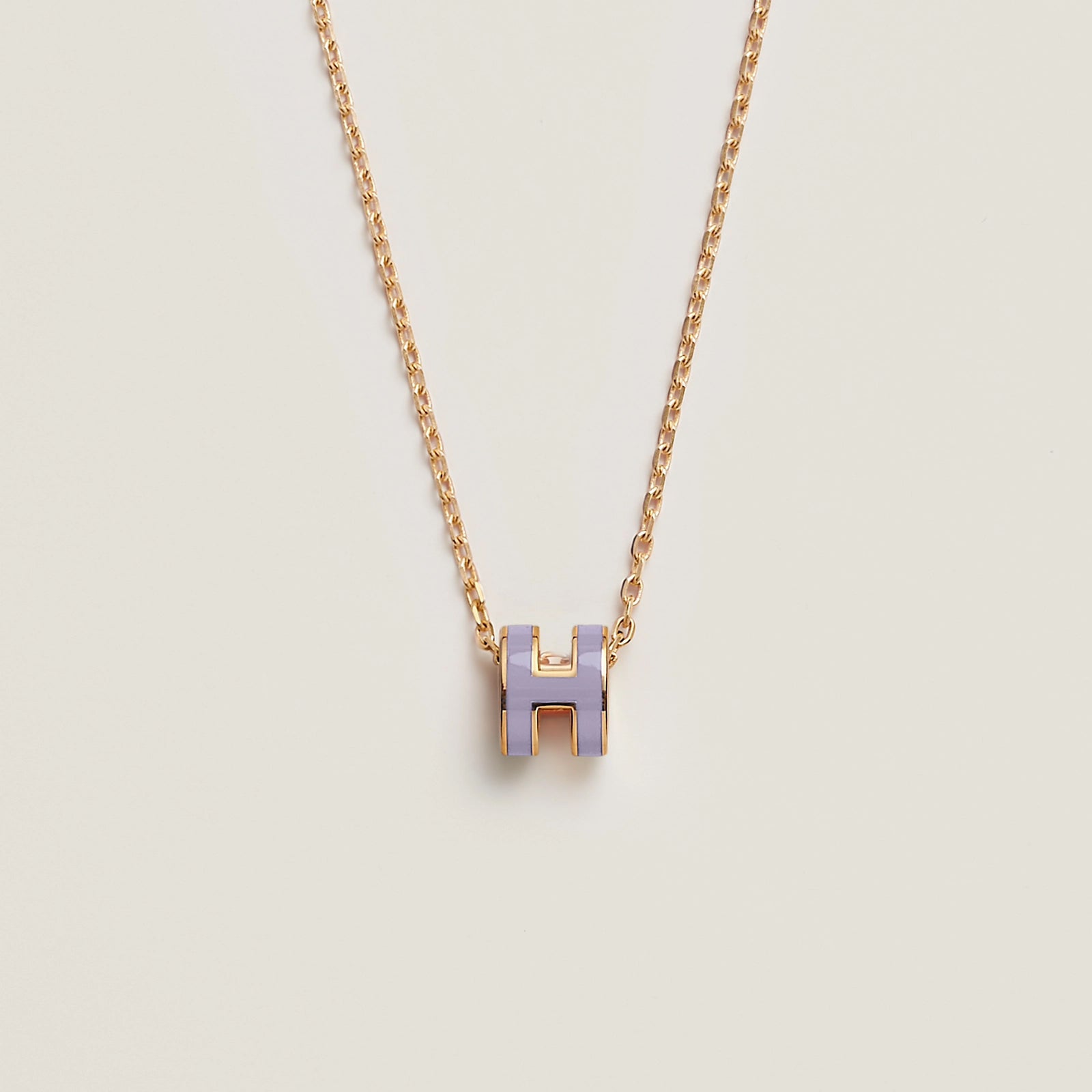 HERMES Gold Pop H Necklace Metal(Mini/Many)