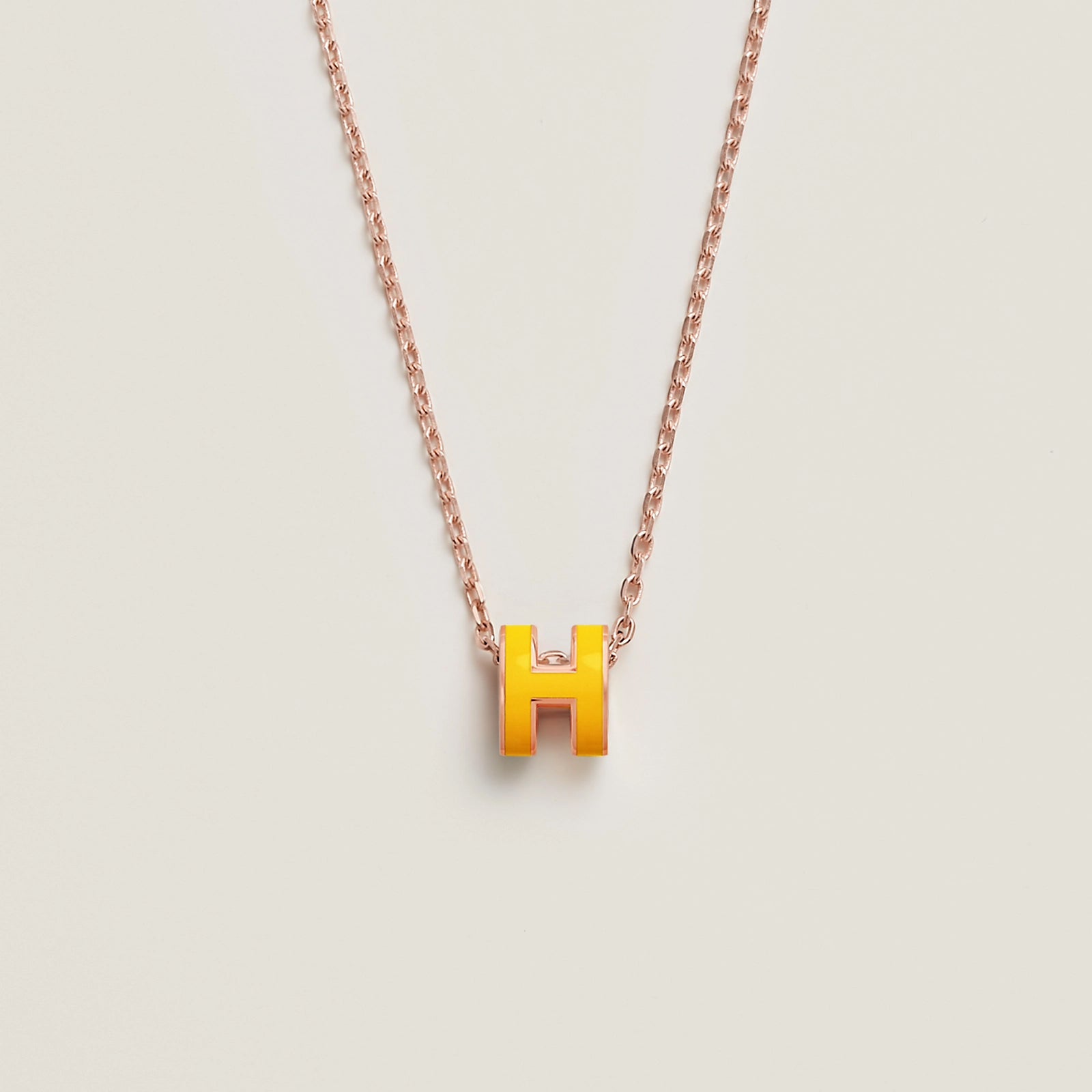 HERMES Rose Gold Pop H Necklace Metal(Many)