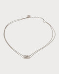 MIU MIU Metal Necklace with Crystals(Silver)