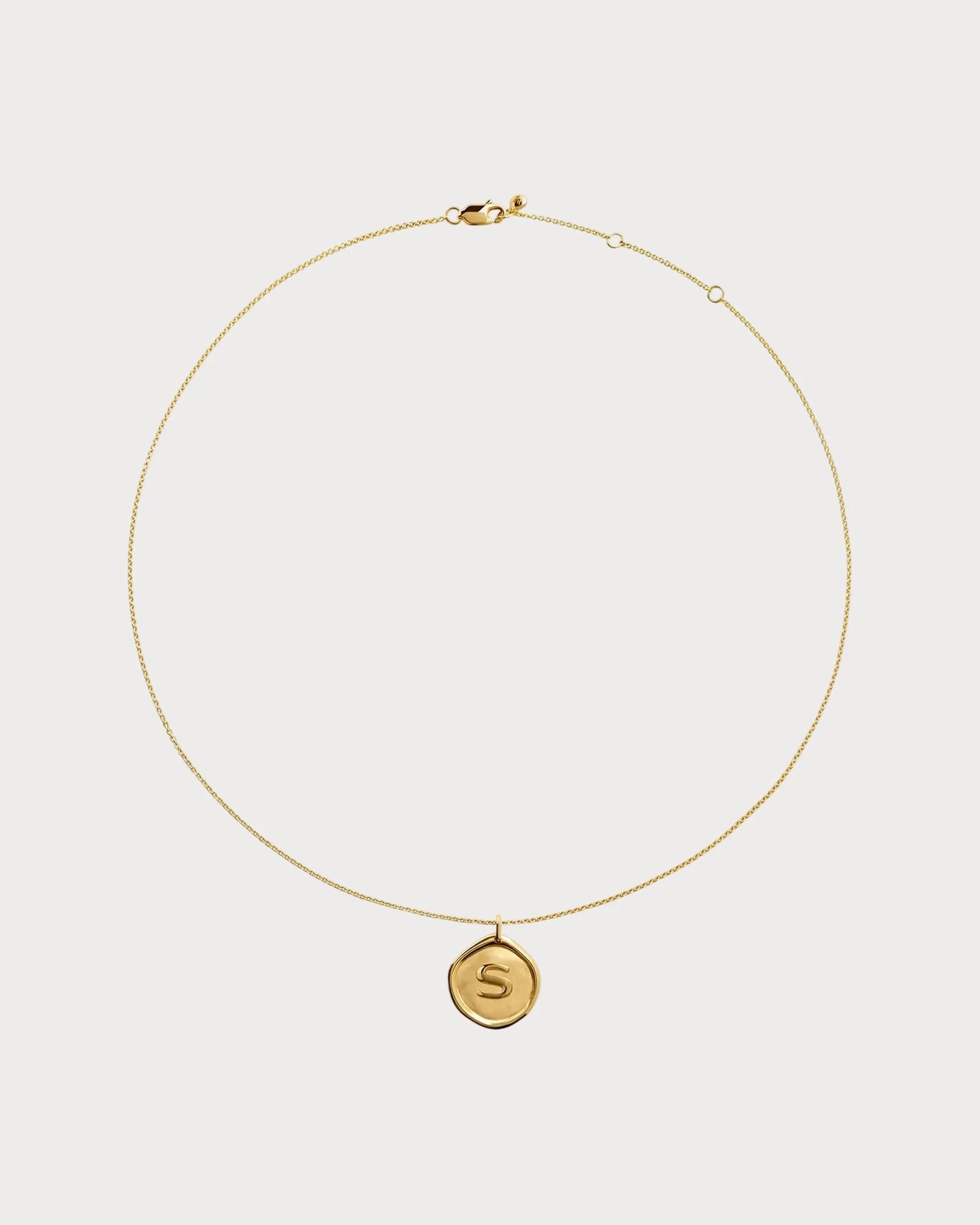 MONICA VINADER Initial S Stamp 18ct Yellow Gold Vermeil Necklace(Gold)