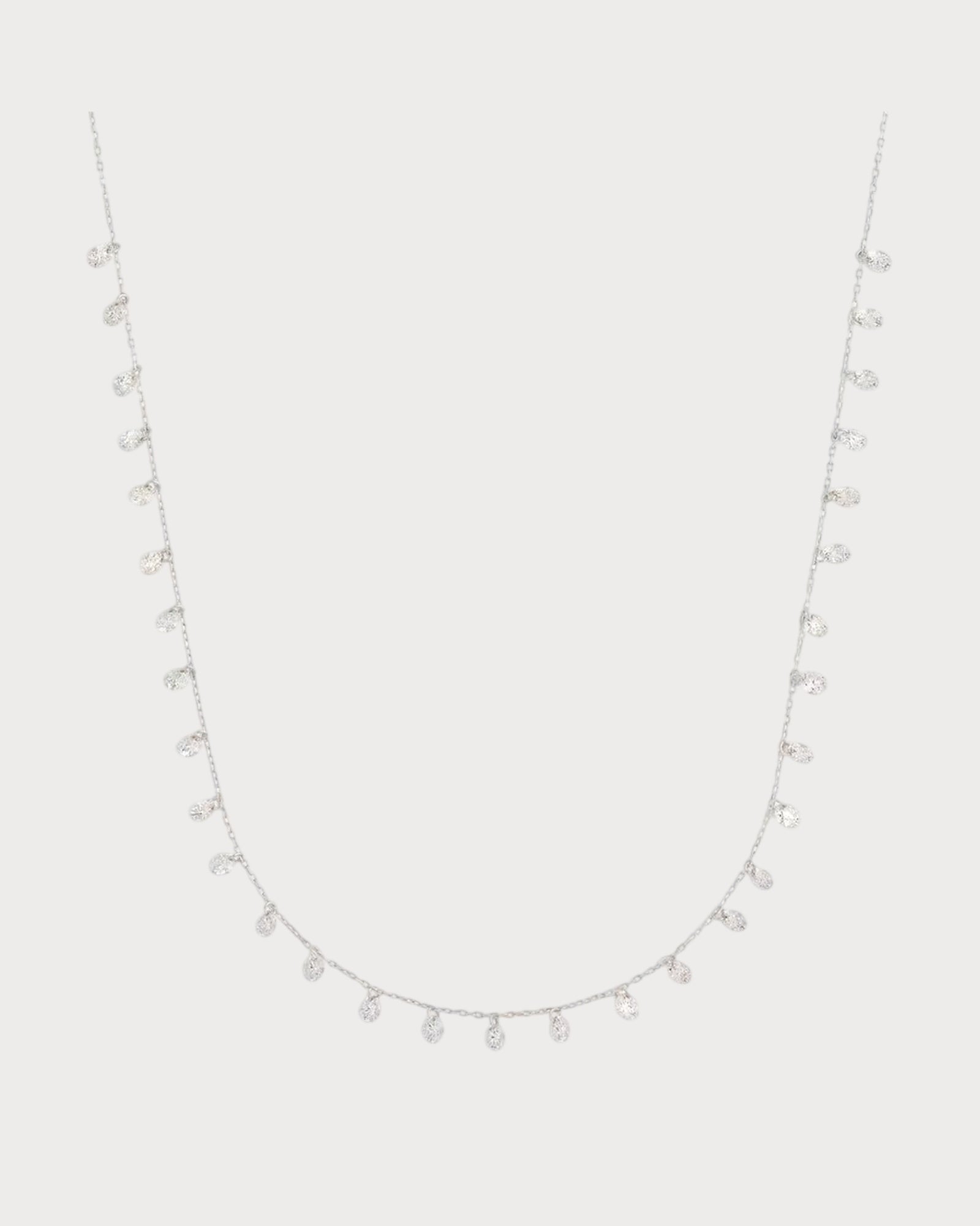 PERSEE White Gold and Diamond 31-Stone Danae Chain Necklace(White Gold)