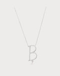 PERSEE White Gold and Diamond Alphabet B Necklace(White Gold)