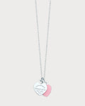 TIFFANY & CO. Return to Tiffany Pink Double Heart Tag Pendant in Silver(Pink)