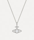 VIVIENNE WESTWOOD Olympia Cubic Zirconia Pendant Necklace Brass(Silver)
